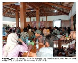 Bimbingan Teknis Pemungutan dan Penghitungan Suara Pemilu 2024 untuk KPPS di Kalurahan Giripanggung